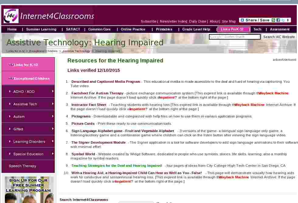 hearing impaired resources for students from internet 4 hearing impaired resources