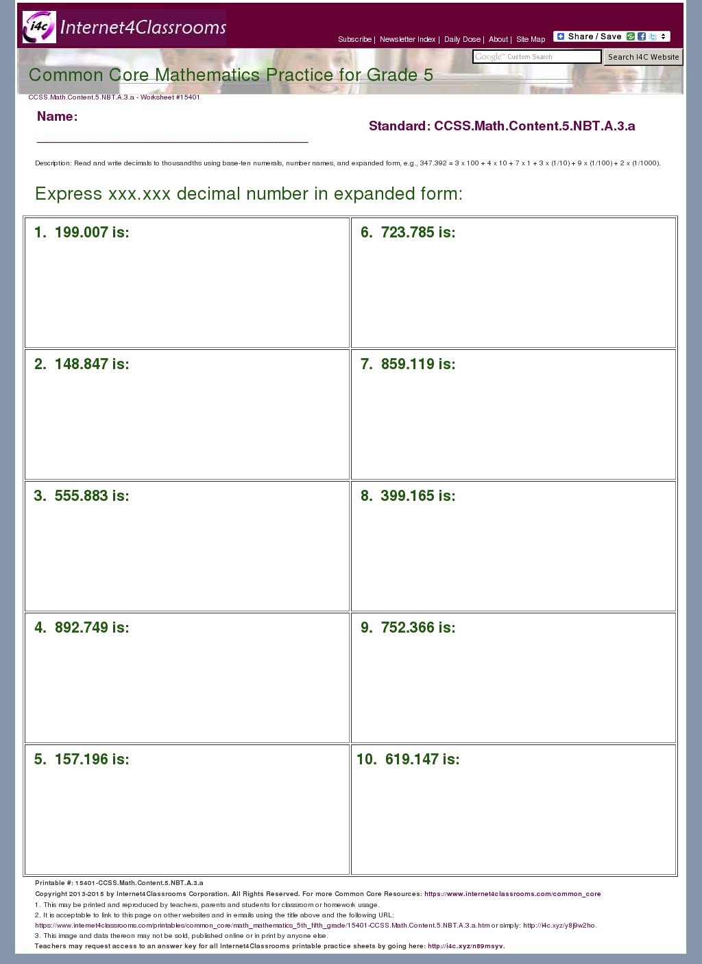 Writing Decimals In Word Form Worksheet Pdf - breathtaking decimal to