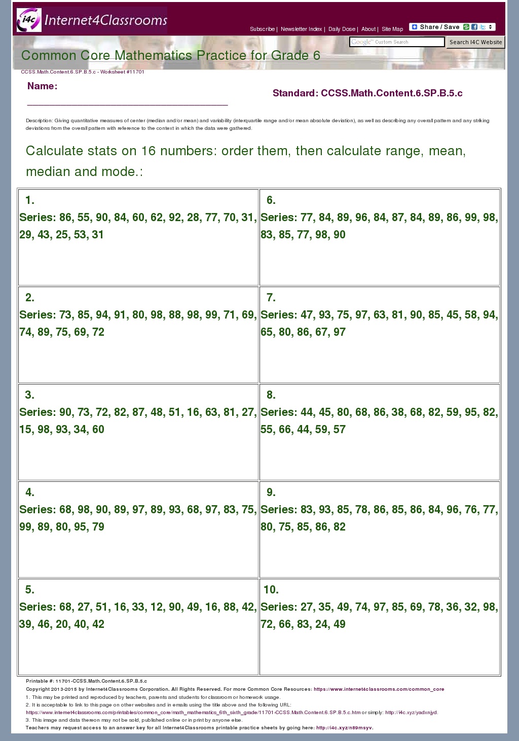 Description/Download - Worksheet #11701. CCSS.Math.Content.6.SP.B.5.c grade worksheets, printable worksheets, worksheets, education, and free worksheets Mean Median Mode Range Worksheets With Answers 1388 x 1024