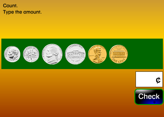 First Grade Interactive Math Skills - Counting Coins