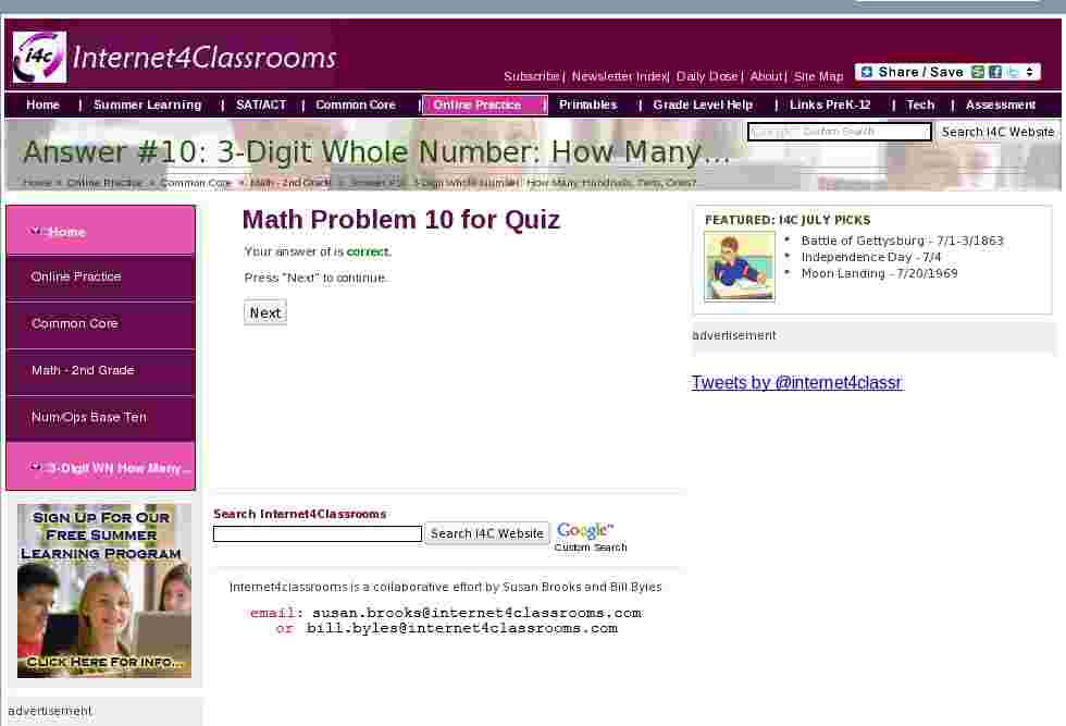 Answer #10: 3-Digit Whole Number: How Many Hundreds, Tens, Ones?