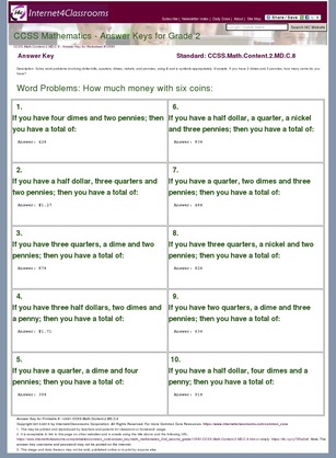 Answer Key Download - Worksheet #12581. CCSS.Math.Content.2 ...