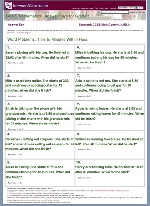 Answer Key Download - Worksheet #10874. CCSS.Math.Content.3 ...