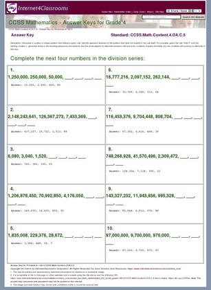 Answer Key Download - Worksheet #15612. CCSS.Math.Content ...