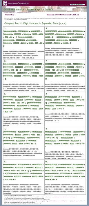 Laggeracomeunafarfalla Answer Key For Zearn 4th Grade Answer Key Download Worksheet 27091 Ccss Math Content 4 Nbt A 2 Addition And Multiplication With Volume And Area 3 Lesson 3 Sprint Side A 1