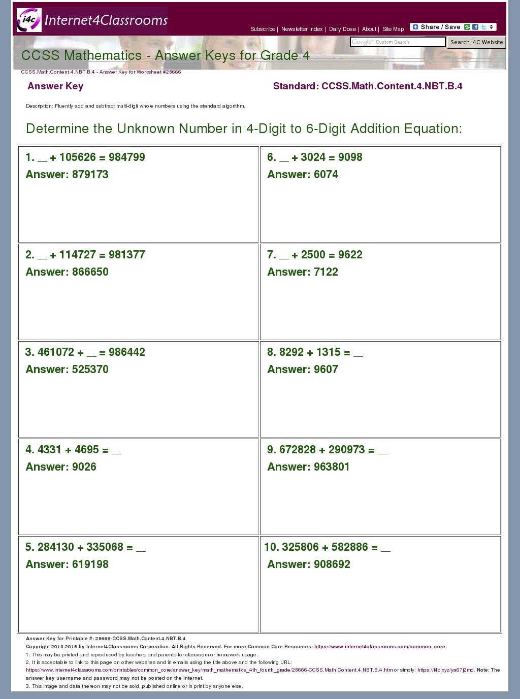 Answer Key Download - Worksheet #28666. CCSS.Math.Content ...