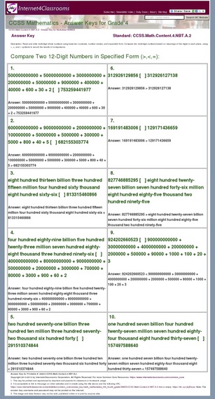Answer Key For Zearn 4Th Grade / Answer Key Download - Worksheet #30461. CCSS.Math.Content ...