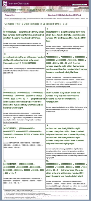 Answer Key For Zearn 4Th Grade - Answer Key Download ...