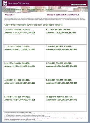 Answer Key For Zearn 4Th Grade - Answer Key Download ...