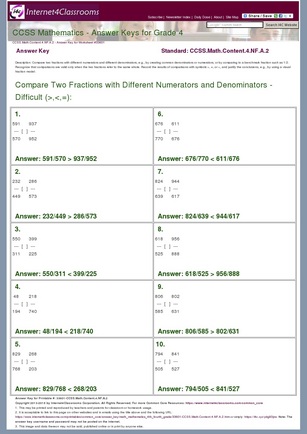 Answer Key Download - Worksheet #33601. CCSS.Math.Content ...