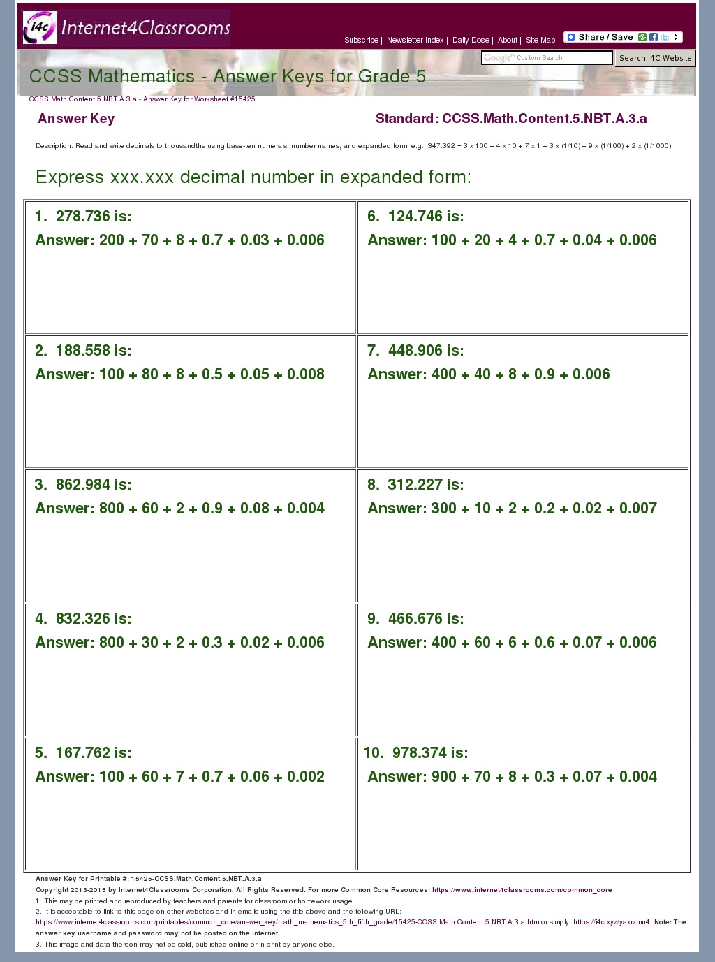 answer key download worksheet 15425 ccssmathcontent5nbta3a