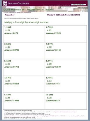 Answer Key Download - Worksheet #2956. CCSS.Math.Content.5 ...
