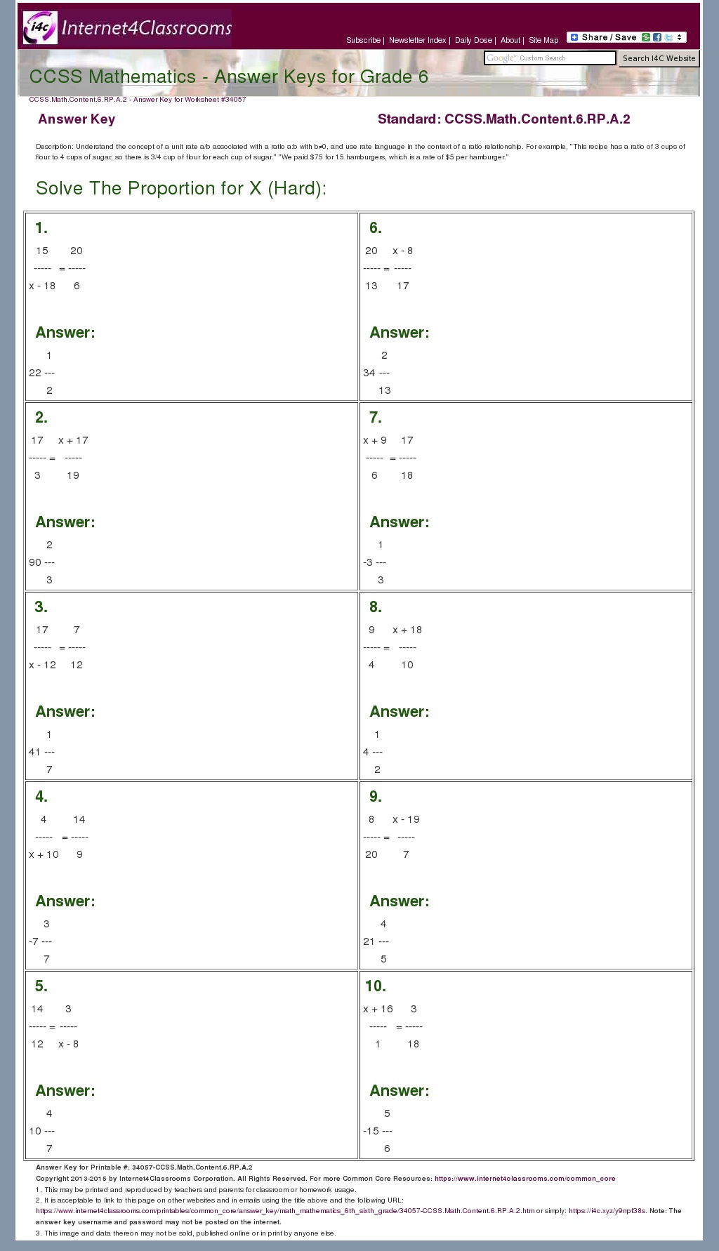 answer key download worksheet 34057 ccssmathcontent6rpa2