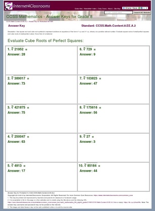 Answer Key Download - Worksheet #21565. CCSS.Math.Content.8 ...