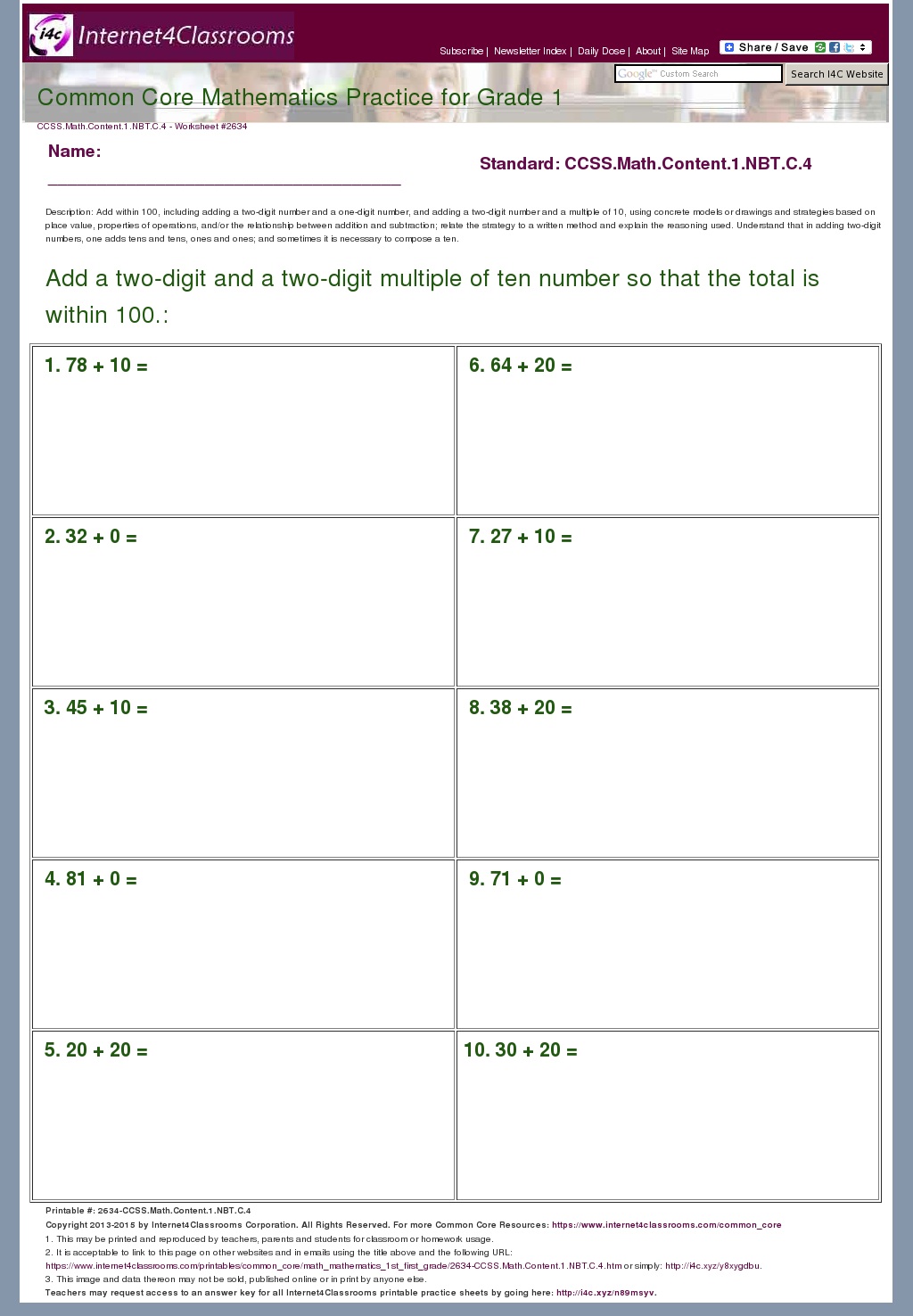 4 Nbt 1 Worksheet