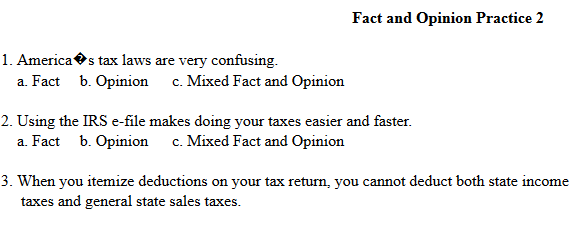 Eighth Grade Language Skill Builders - Fact or Opinion