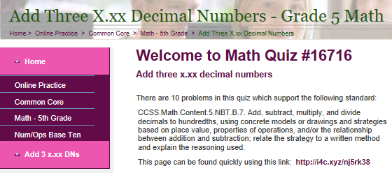 Fifth Grade Interactive Math Skills Decimals