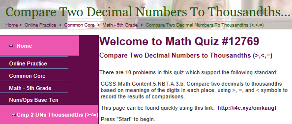 Fifth Grade Interactive Math Skills Decimals