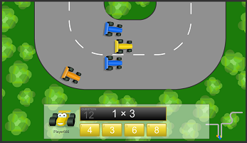 Road Rally Multi-Player - Free Online Multiplication Math Game