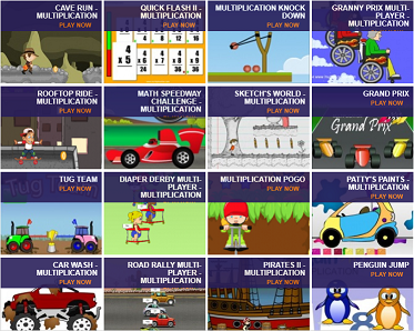 Road Rally Multi-Player - Free Online Multiplication Math Game