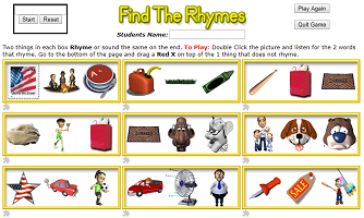 Kindergarten Language Arts Skill Builders - Rhyming Words