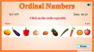 first grade interactive math skills ordinal numbers
