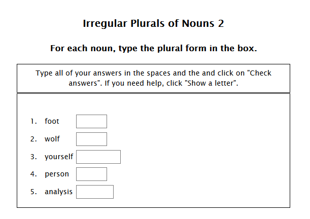 Sixth Grade Language Skill Builders - Plurals