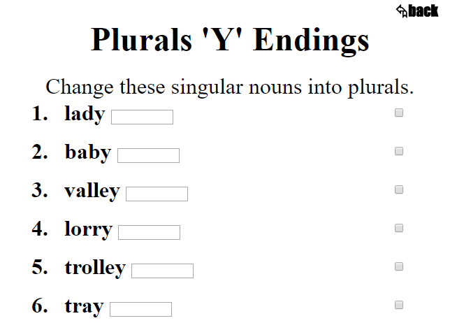 sixth grade language skill builders plurals