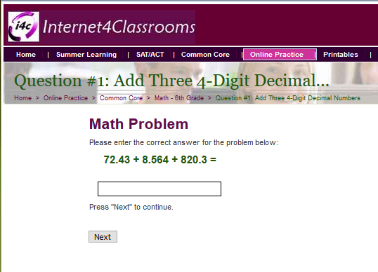Sixth Grade Interactive Math Skills - Decimals