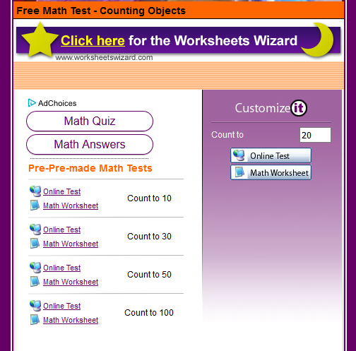 kindergarten math help for standardized tests counting