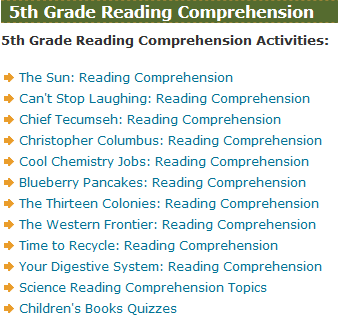 5th for reading graders games 5th Grade